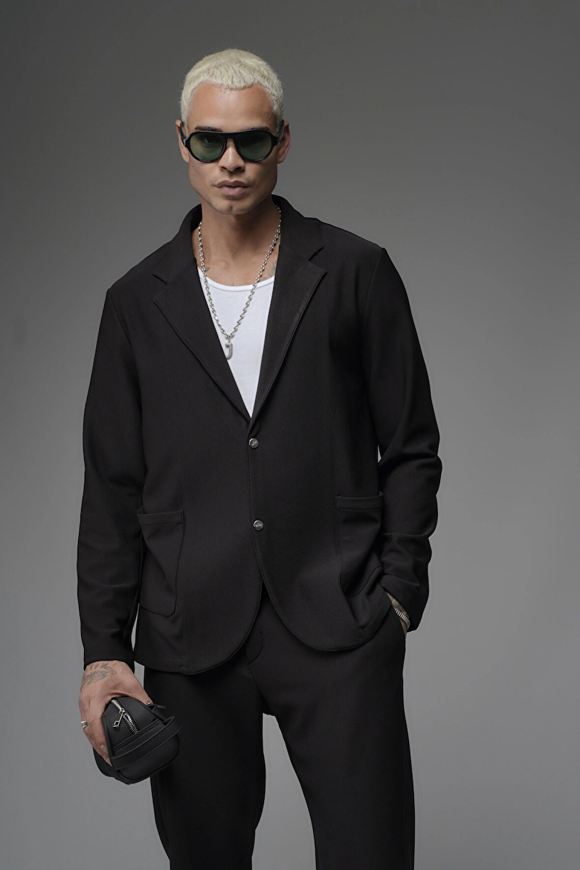 Regular Kalıp Likralı Erkek Blazer Alt Üst Takım