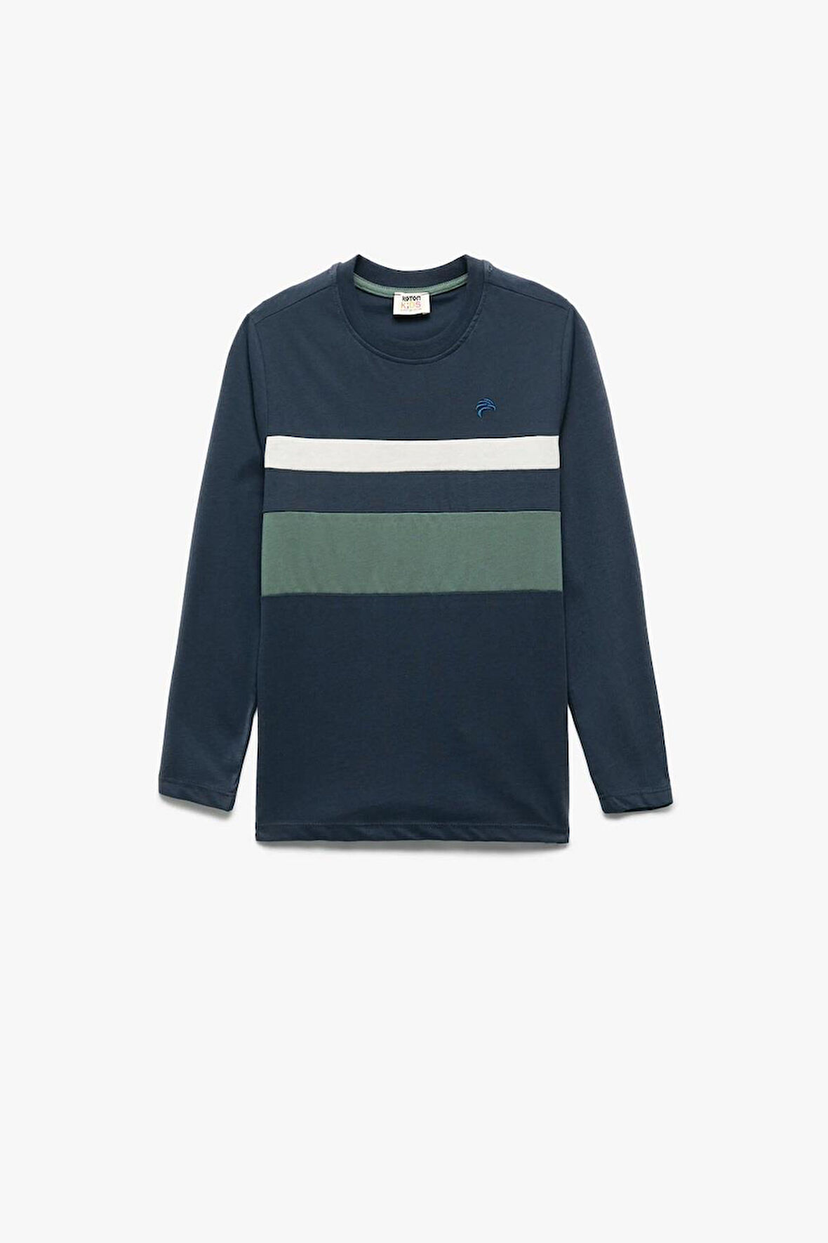 Koton Erkek Çocuk Pamuklu Yuvarlak Yaka Uzun Kollu Çizgili Sweatshirt