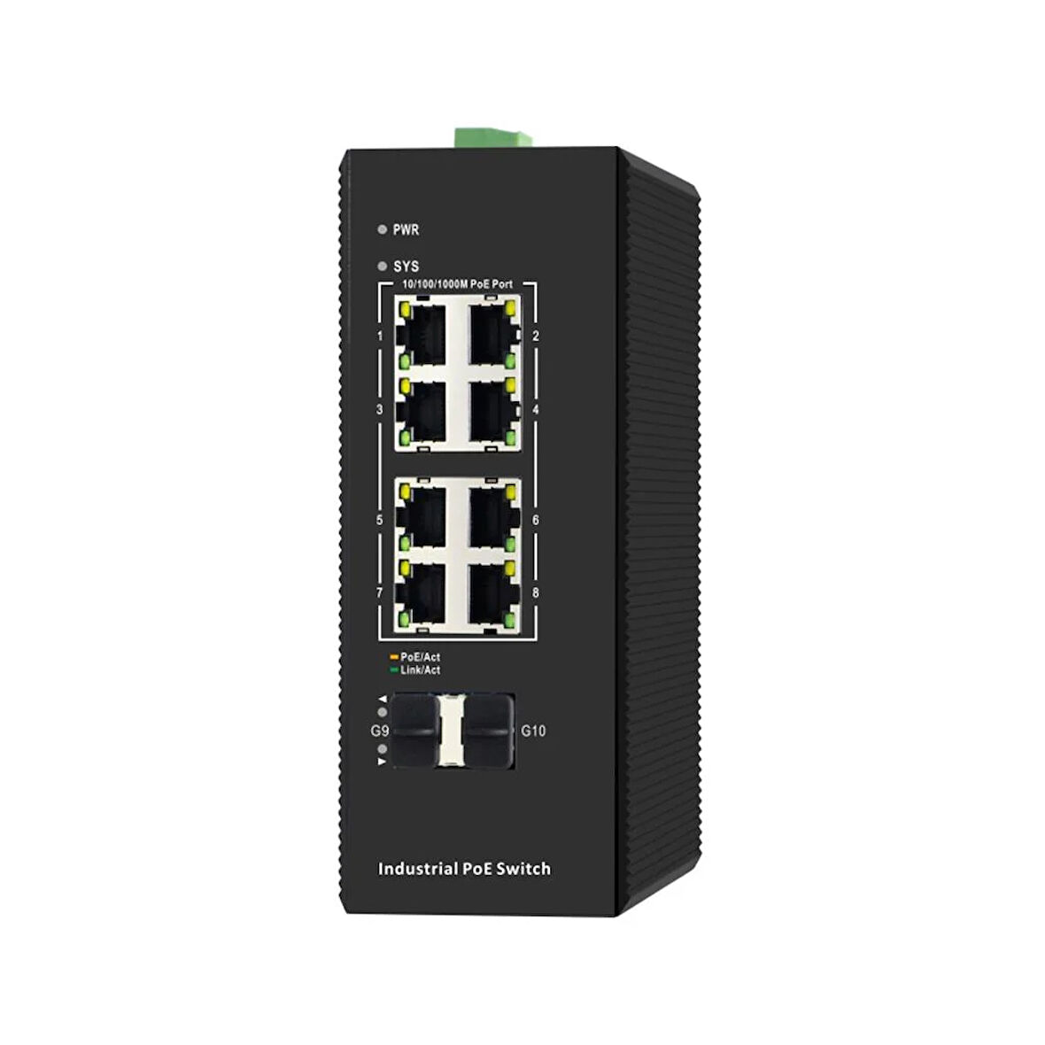 8 Port 10/100/1000 +2 Ge Sfp Endüstriyel Poe Switch