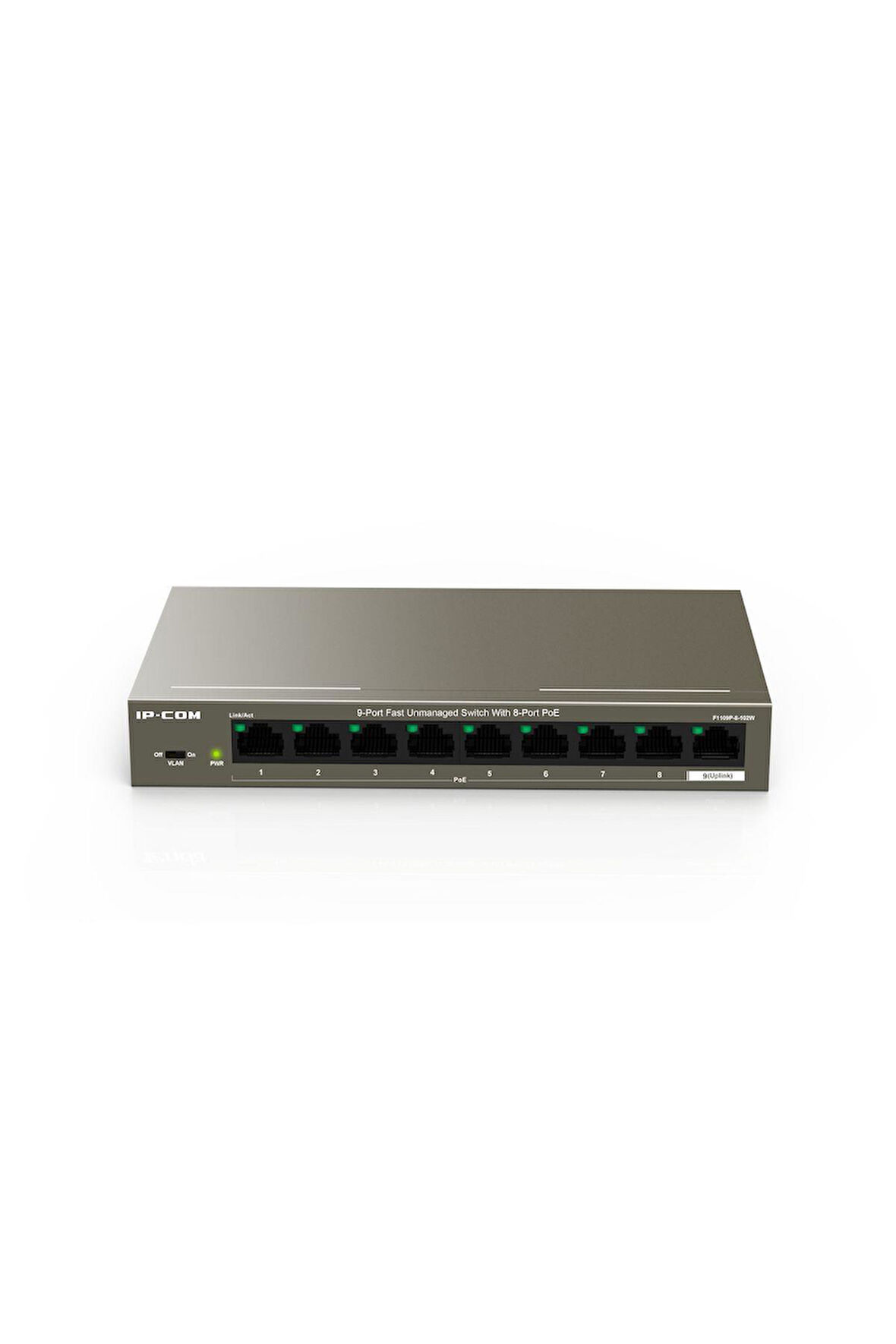 Ip-Com G1109P-8-102W 8Ge Rj45 Ports Poe,1Ge Rj45 Ports Nonpoe,Poe Pwr Bdgt:92W Desktop Metal Case