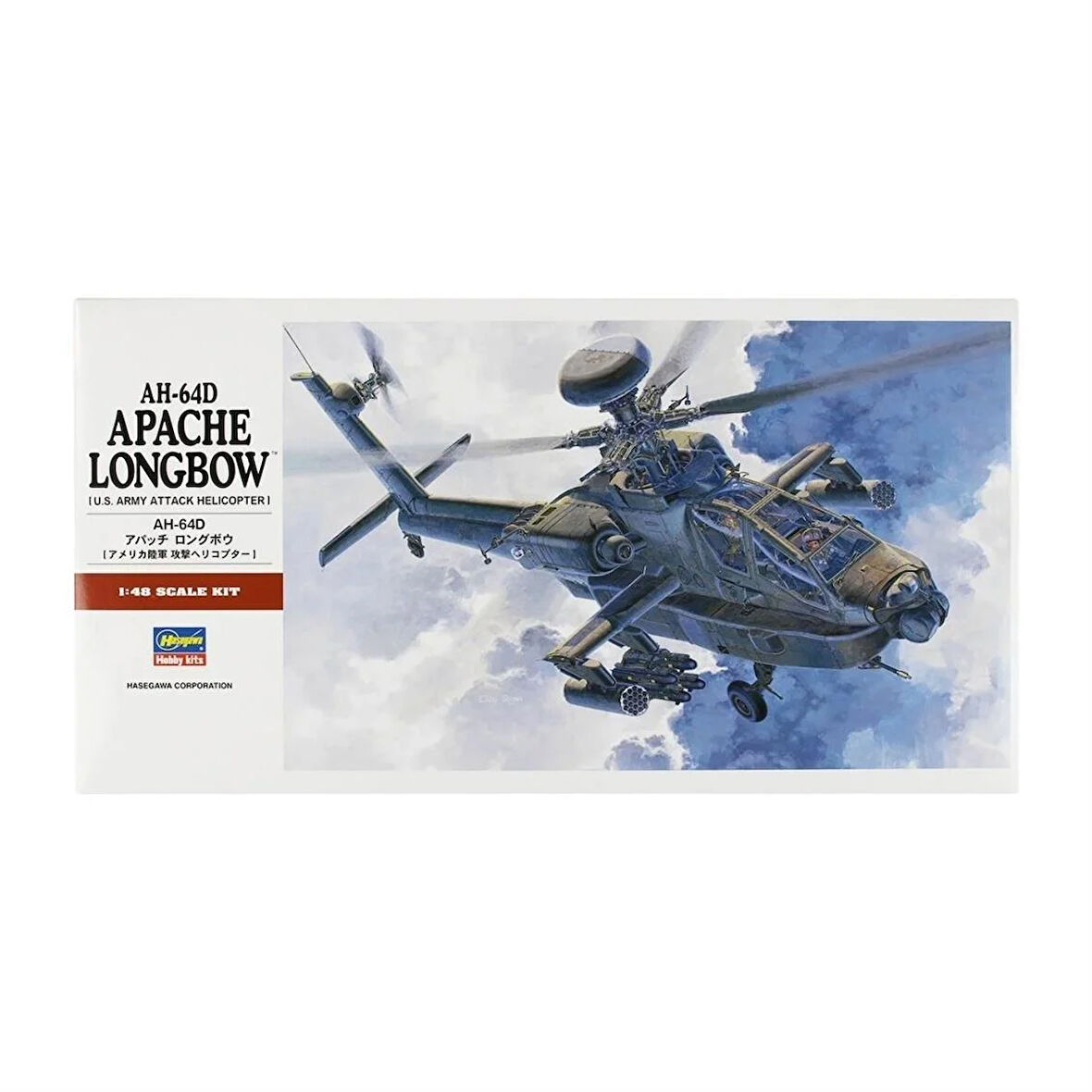 Hasegawa PT23 7223 1/48 Ölçek, AH-64D Apache Longbow, Askeri Helikopter Plastik Model Kiti