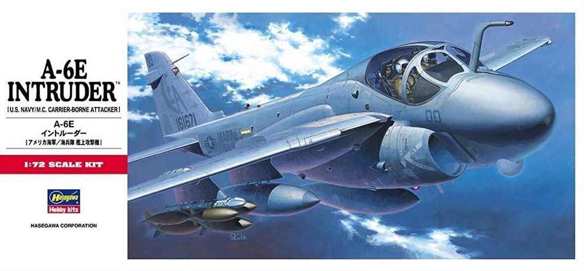Hasegawa C8 338 1/72 Ölçek, A-6E Intruder, Savaş Uçağı Plastik Model Kiti