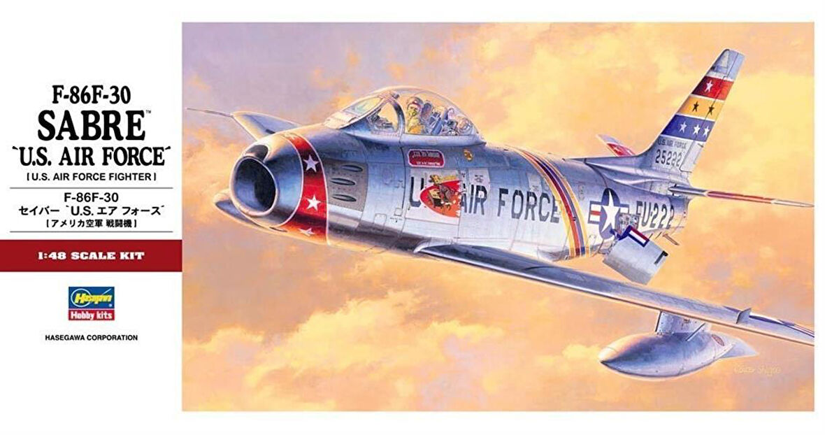 Hasegawa PT13 7213 1/48 Ölçek, F-86F-30 Sabre U.S. Air Force, Savaş Uçağı Plastik Model Kiti