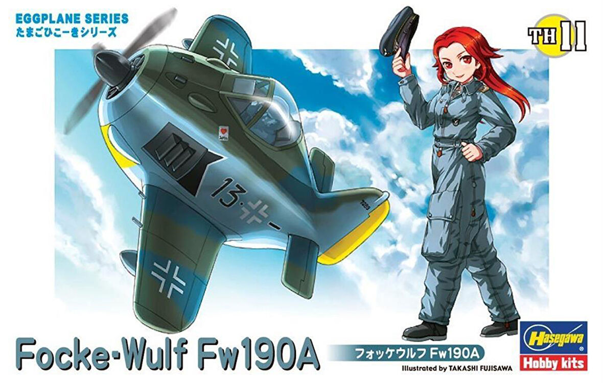 Hasegawa TH11 60121 Focke-Wulf Fw190A, Savaş Uçağı (Eggplane Serisi), Plastik Model Kiti