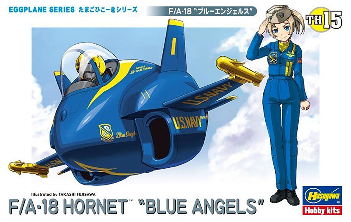 Hasegawa TH15 60125 F/A-18 Hornet Blue Angels, Savaş Uçağı (Eggplane Serisi), Plastik Model Kiti