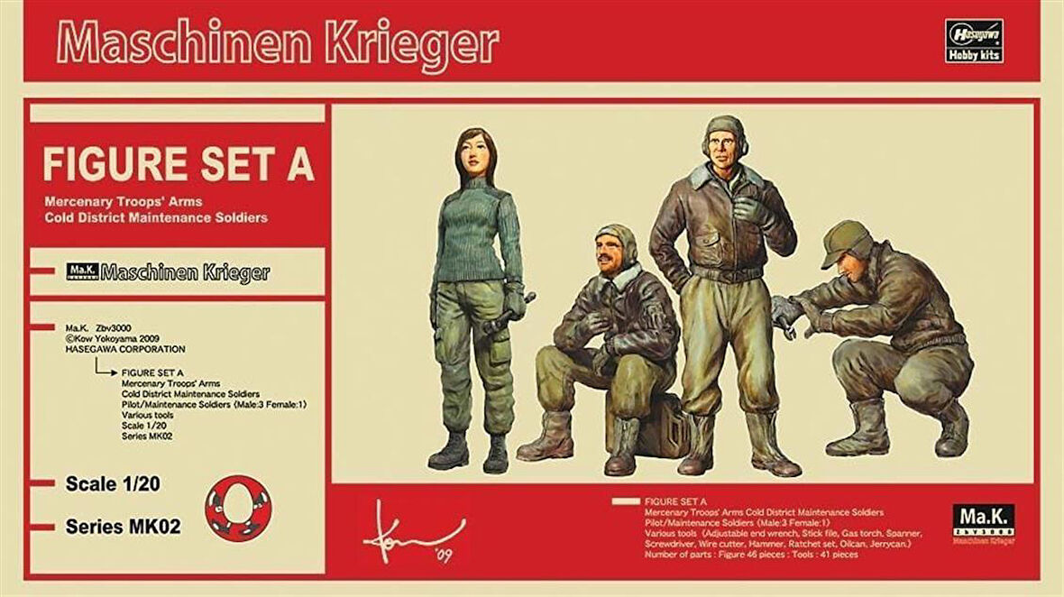 Hasegawa MK02 64002 1/20 Ölçek, MA.K. Figür Maket Seti-A, Bilim Kurgu Plastik Model Kiti