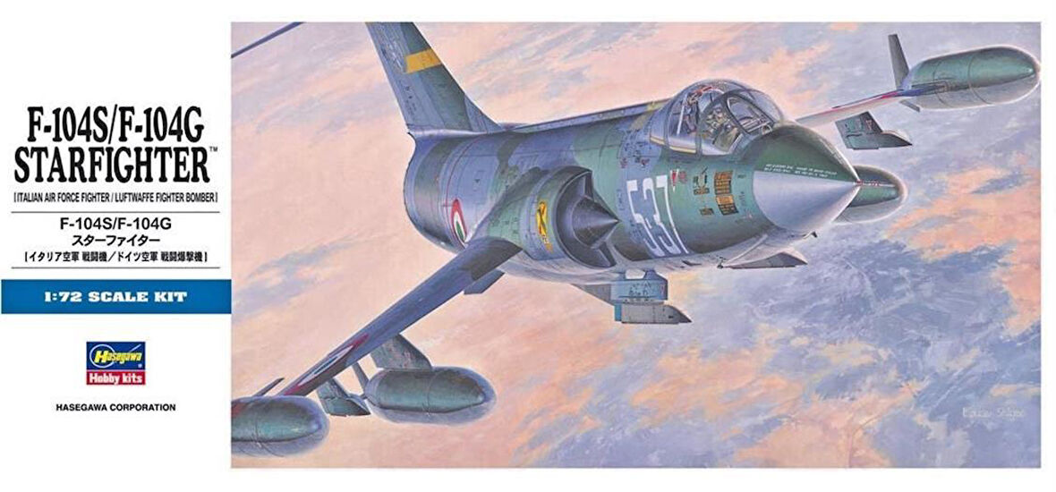 Hasegawa D17 447 1/72 Ölçek, F-104S/F-104G Starfighter, Savaş Uçağı Plastik Model Kiti