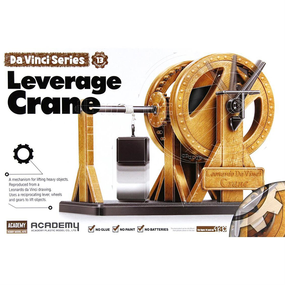 Academy 18175 Da Vinci Çıkrıklı Vinç, Plastik Model kiti