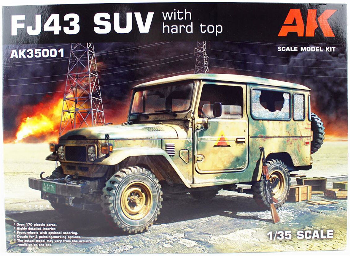 AK 35001 1/35 Ölçek, FJ43 HardTop Cip (SUV), Askeri Araç Plastik Model Kiti