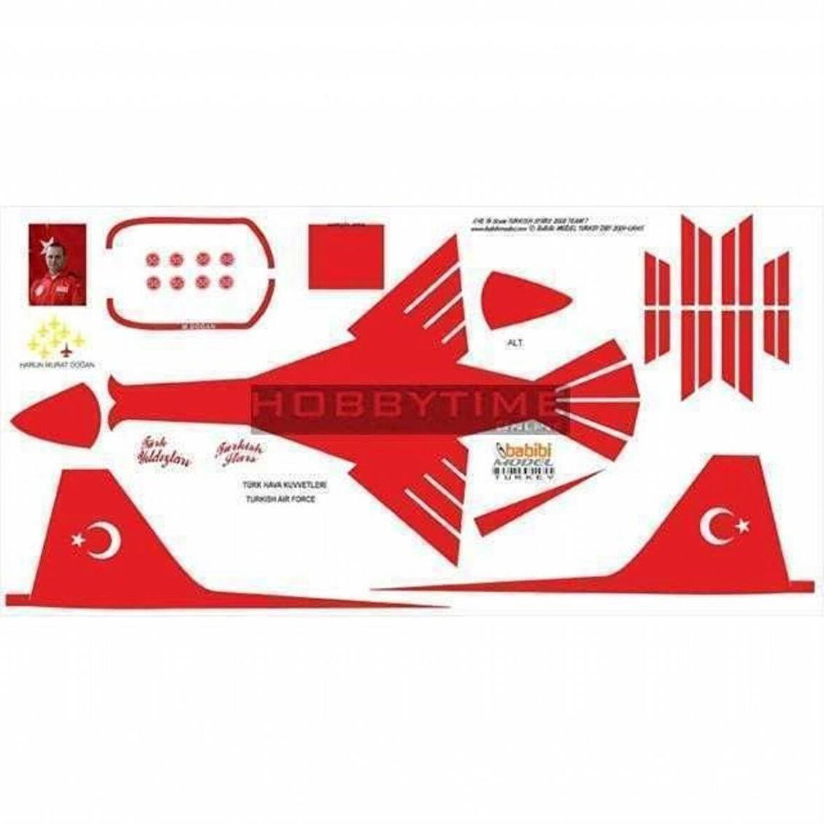 Babibi DBT01045 1/48 Ölçek, NF-5A, Türk Yıldızları 2008-7, Dekal Çıkartma