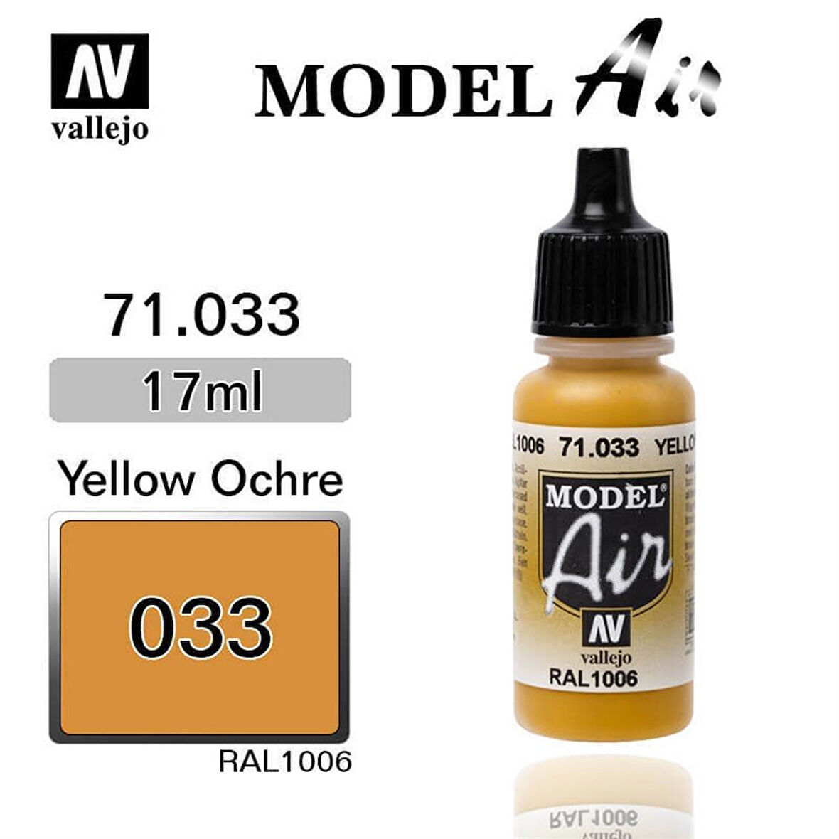 Vallejo 71033 18 ml. Yellow Ochre, Model Air Serisi Model Boyası