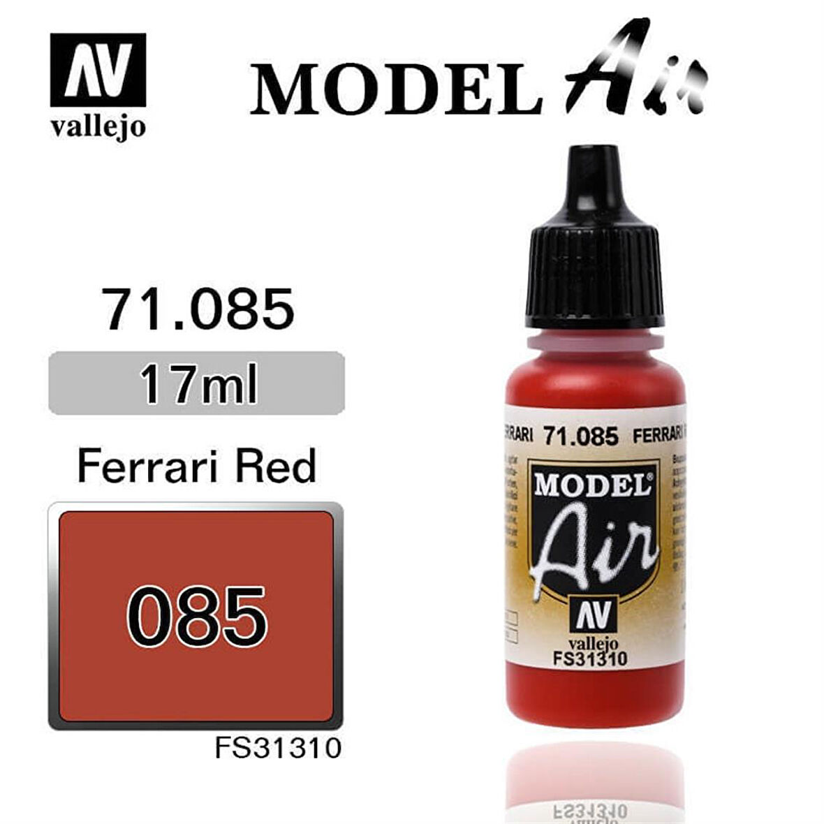 Vallejo 71085 18 ml. Ferrari Red, Model Air Serisi Model Boyası