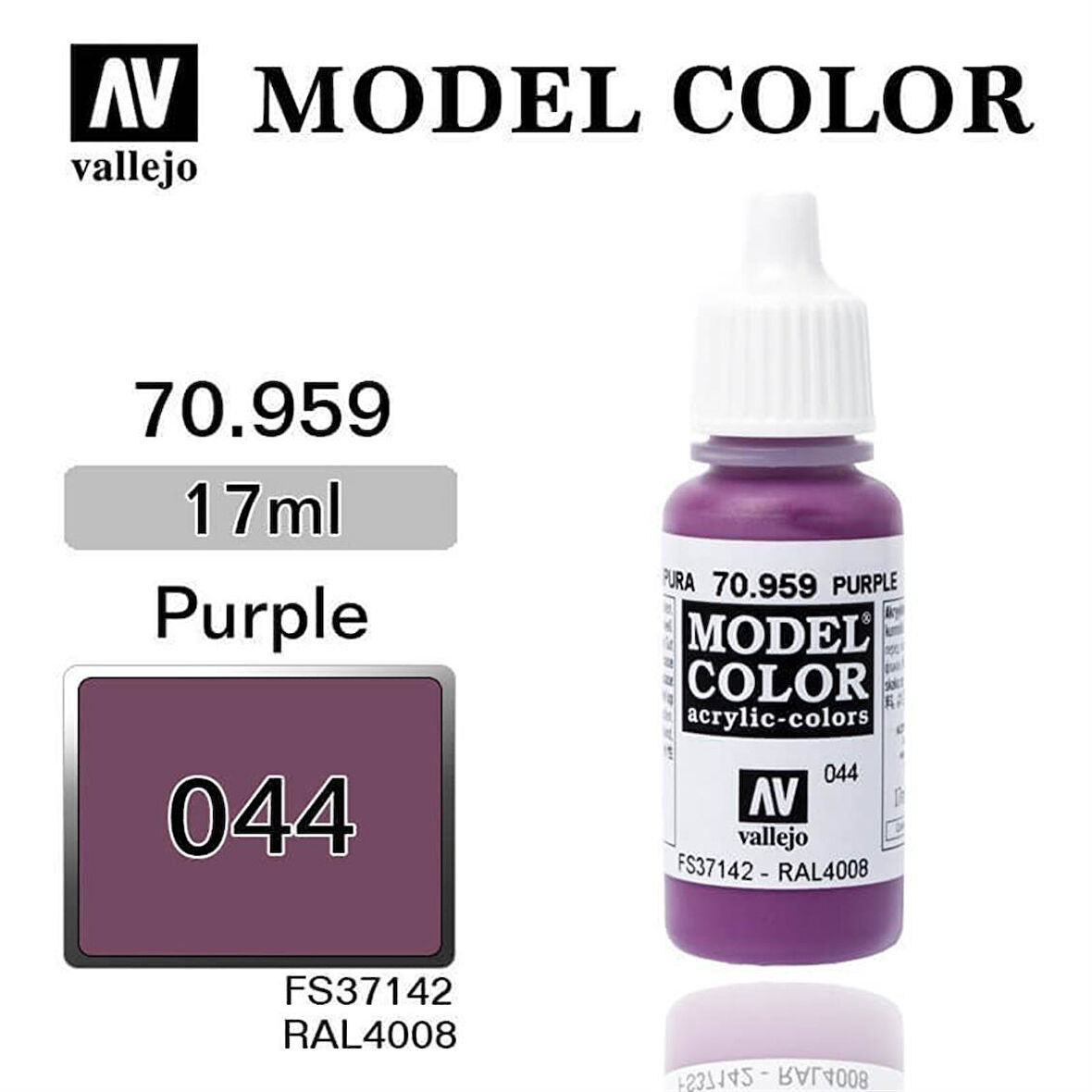 Vallejo 70959 18 ml. (44) Purple-Matt, Model Color Serisi Model Boyası