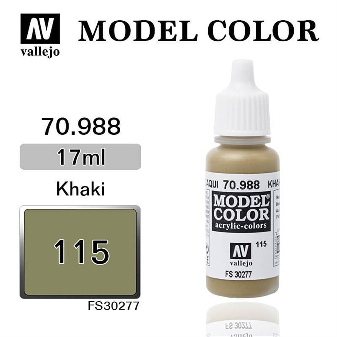 Vallejo 70988 18 ml. (115) Khaki-Matt, Model Color Serisi Model Boyası