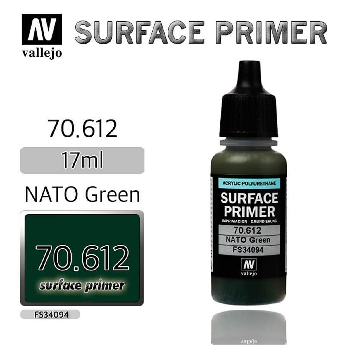 Vallejo 70612 18 ml. NATO Green, Astar Model Boyası