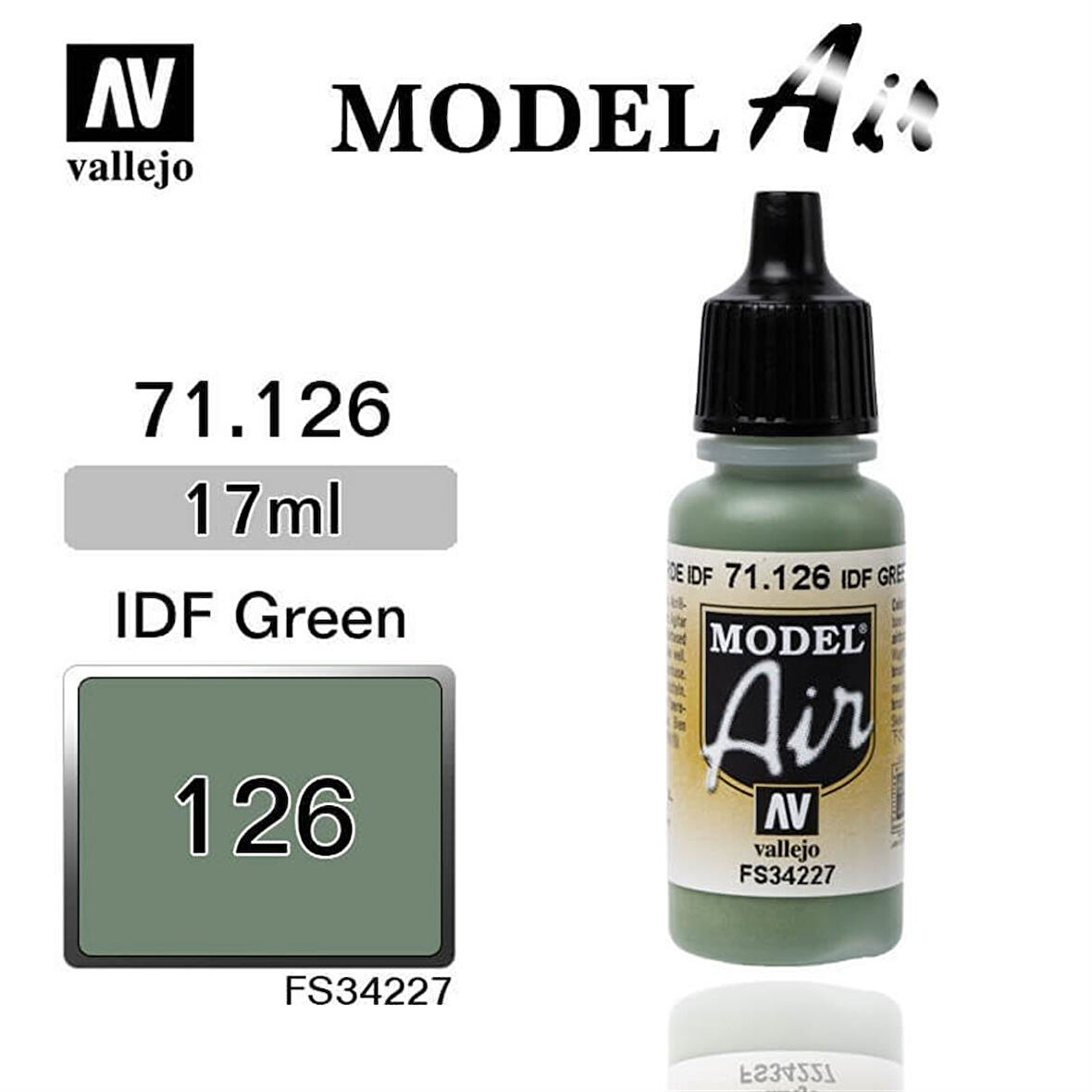 Vallejo 71126 18 ml. IDF Green, Model Air Serisi Model Boyası