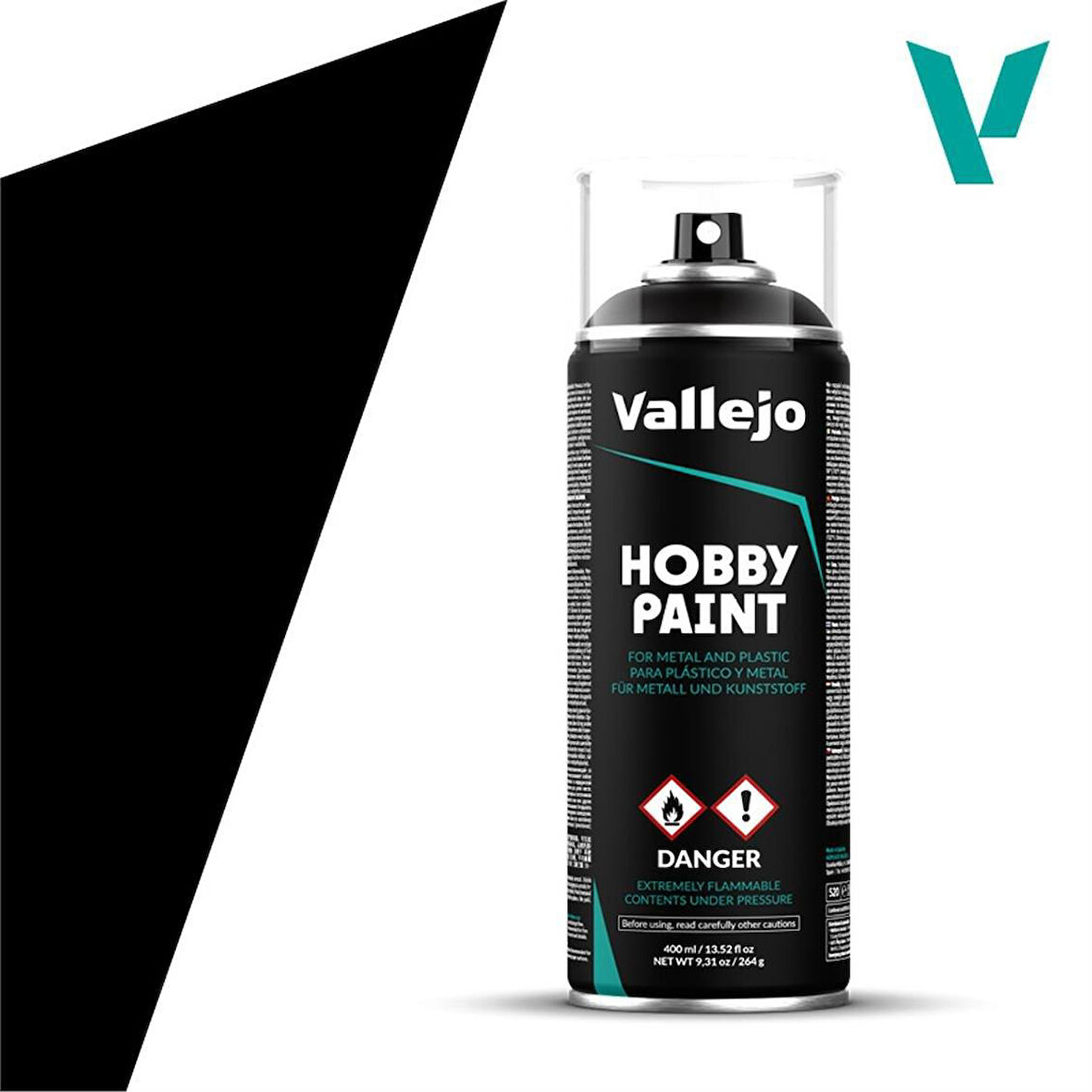 Vallejo 28012 400 ml. Siyah Astar, Sprey Model Boyası