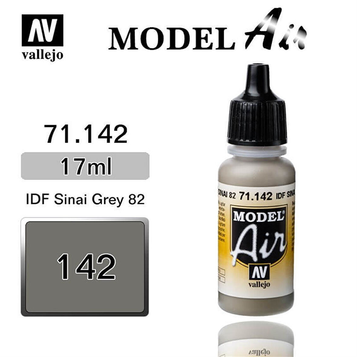 Vallejo 71142 18 ml. IDF Sinai Grey 82, Model Air Serisi Model Boyası
