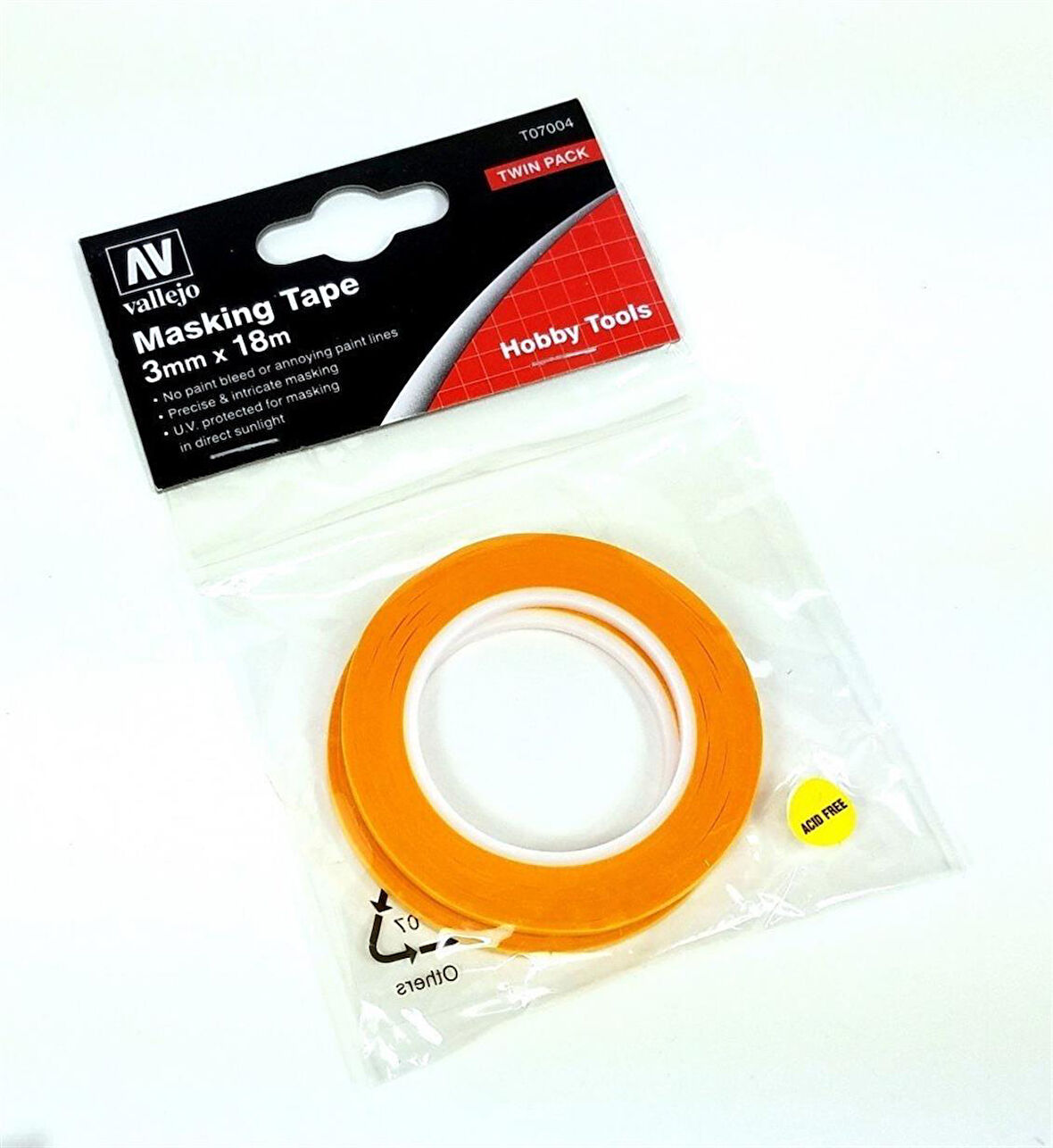 Vallejo T07004 Maskeleme Bantı (3 mmx18 metre), 2 Adet