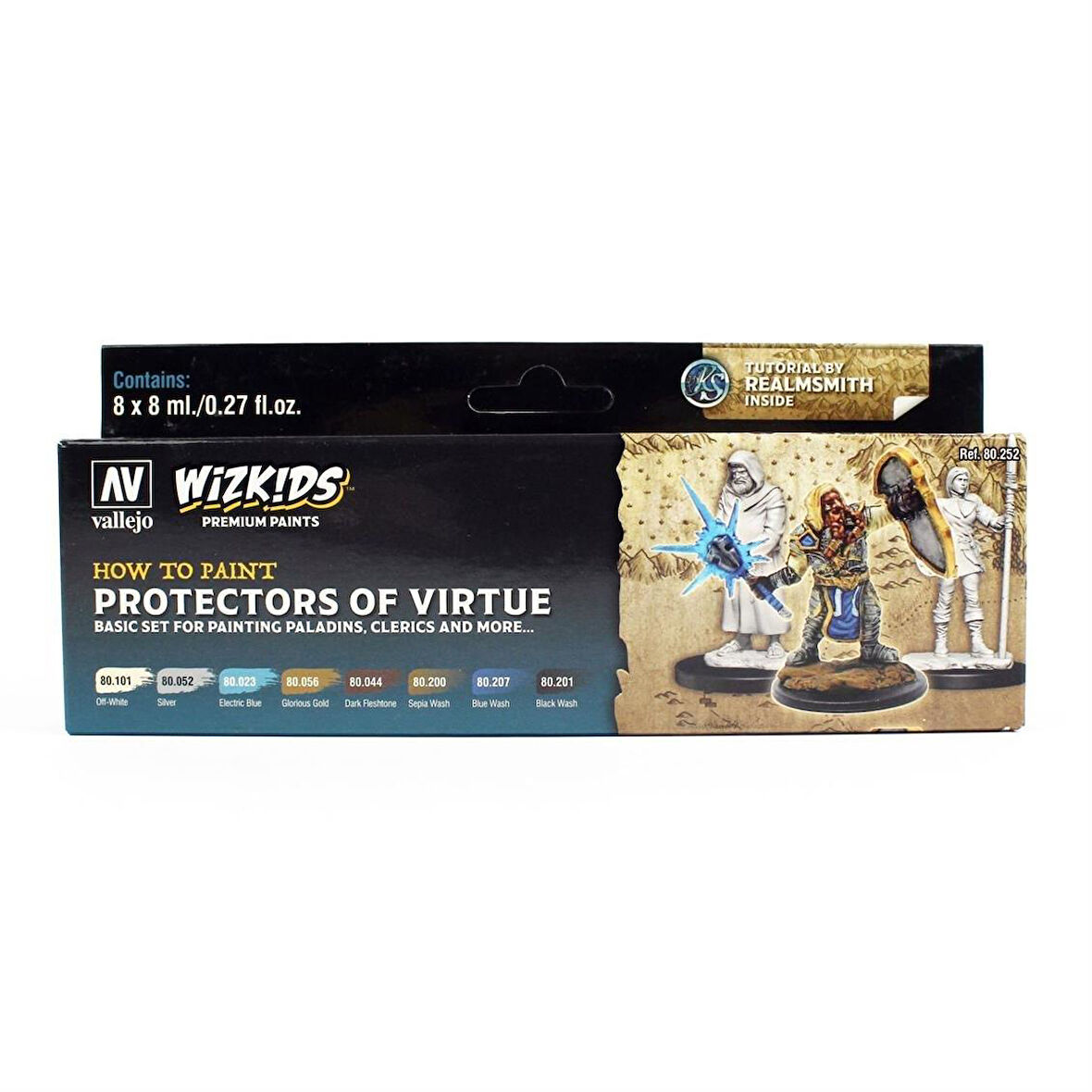 Vallejo 80252 8x8 ml. Protectors of Virtue, Wizkits Serisi Model Boyası Seti