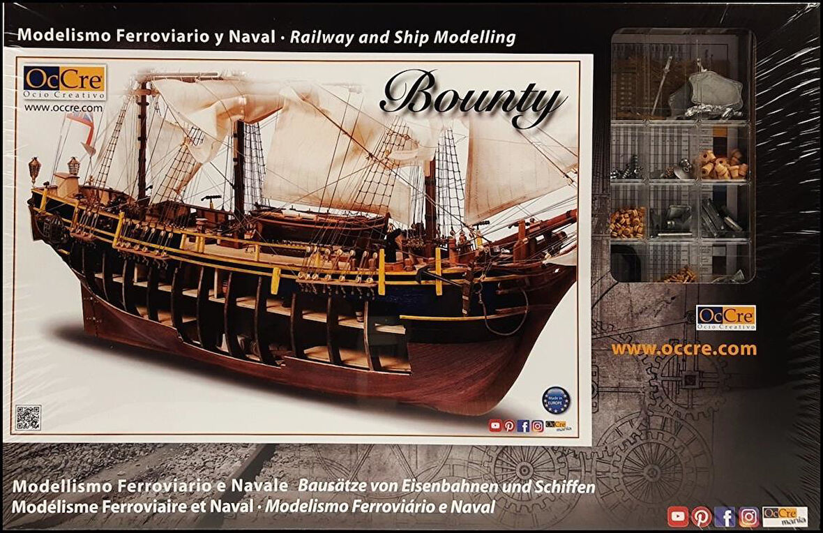 Occre 14006 1/45 Ölçek, Bounty, 92 cm. Yelkenli İngiliz Kargo Gemisi, Ahşap Model Kiti