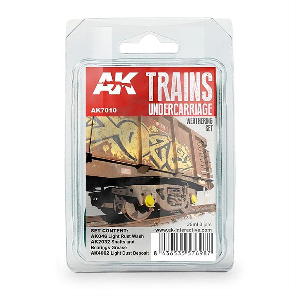 AK 7010 3x35 ml. Wagon Boji ve Tekerlek Eskitme Efekti, Enamel Model Boyası Seti