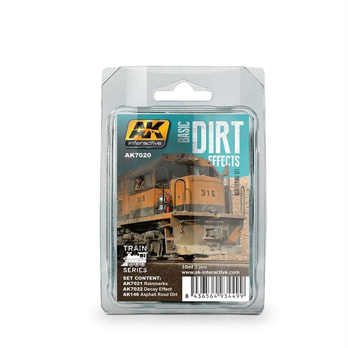 AK 7020 3x35 ml. Trenler için Kir Efektleri, Enamel Model Boyası Seti