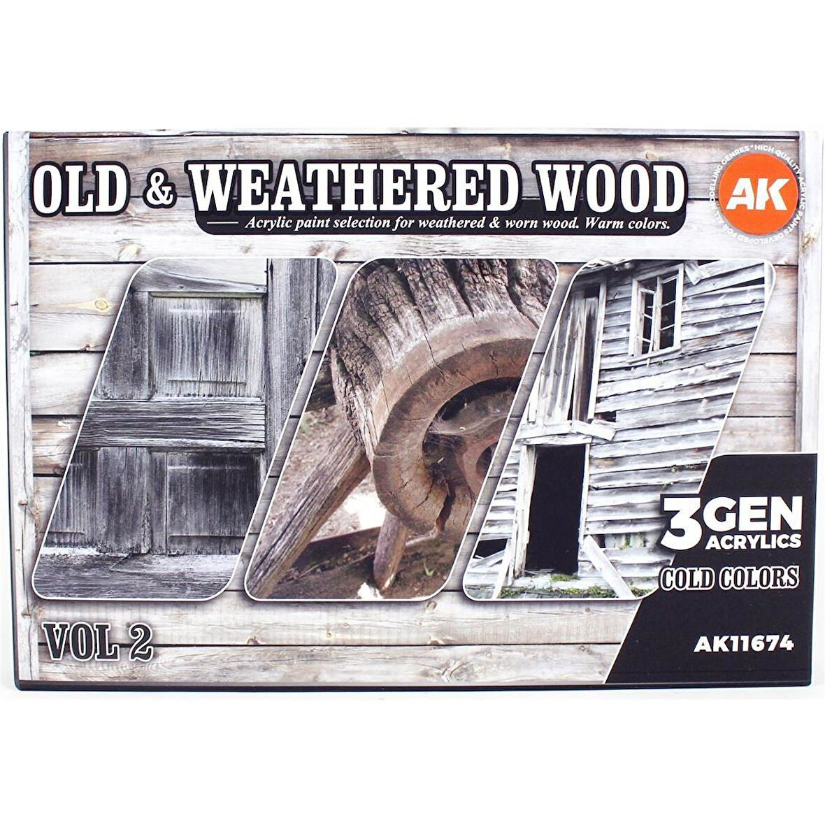 AK 11674 6x17 ml. Eski ve Yıpranmış Ahşap Renkleri-B, Akrilik Model Boyası Seti