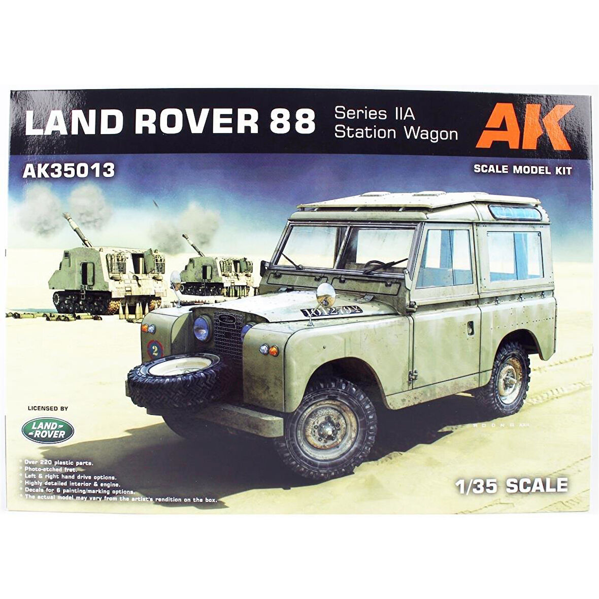 AK 35013 1/35 Ölçek, Land Rover 88 Series IIA (Steyşın Vagon), Askeri Araç Plastik Model Kiti