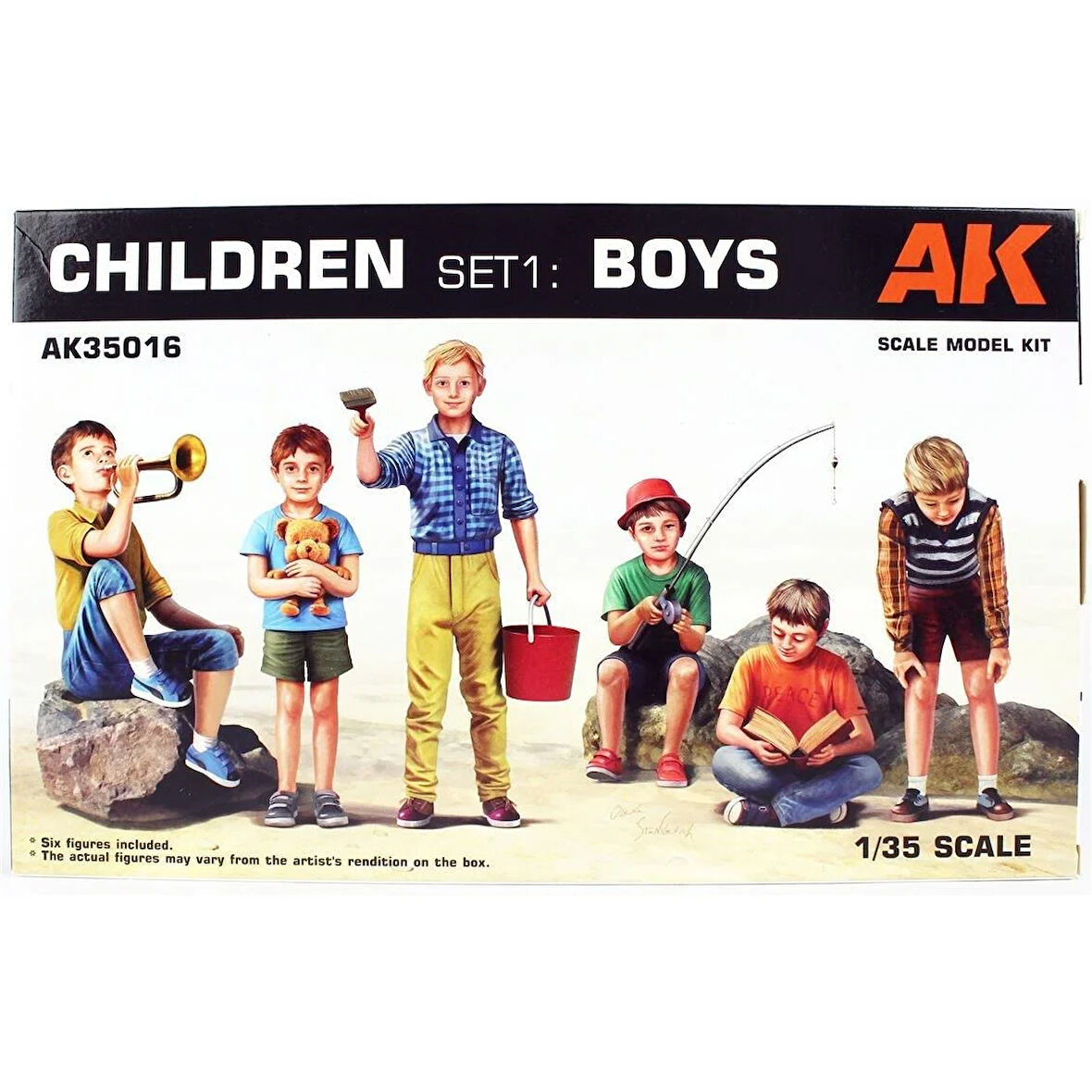 AK 35016 1/35 Ölçek, 6 Adet Çocuk Figürleri, Plastik Figür Kiti