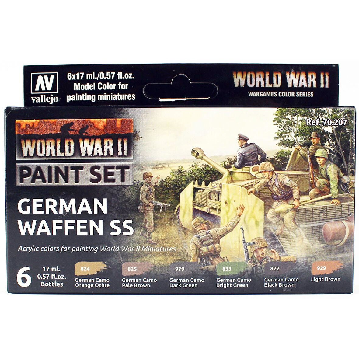 Vallejo 70207 6x18 ml. German Waffen SS, Model Color Serisi Model Boyası Seti