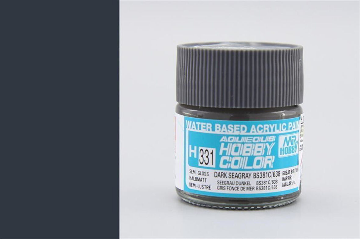 Mr.Hobby H-331 10 ml. Dark Seagray BS381C/638, Aqueous Serisi Model Boyası