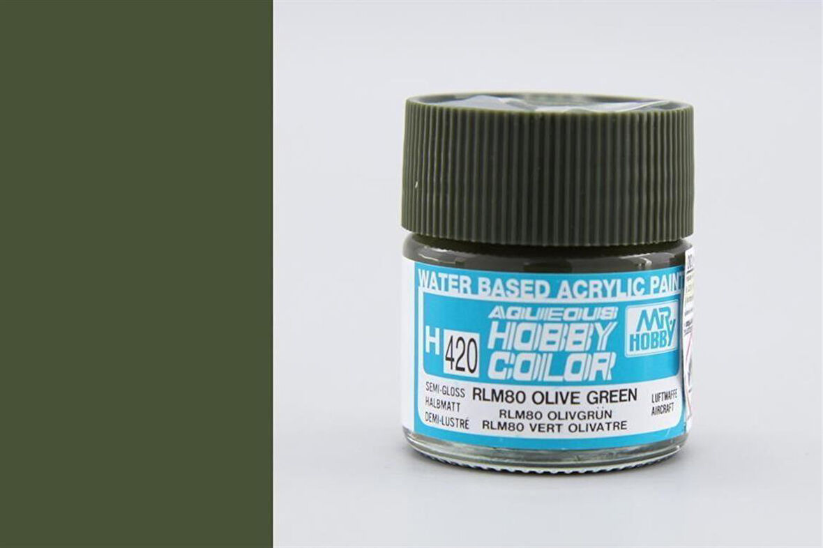 Mr.Hobby H-420 10 ml. RLM80 Olive Green, Aqueous Serisi Model Boyası