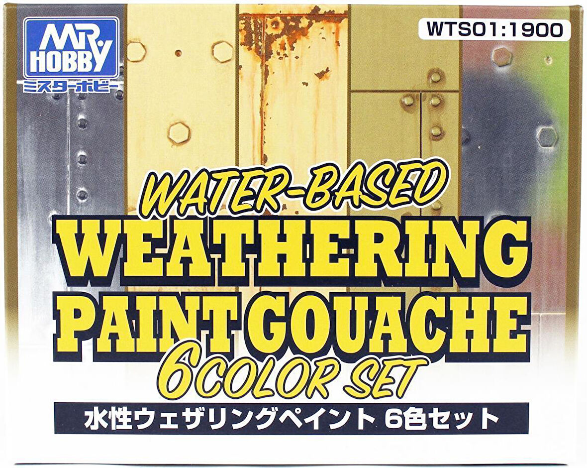 Mr.Hobby WTS-01 6x20 ml. Su Bazlı Guaj Eskitme Boyası Seti
