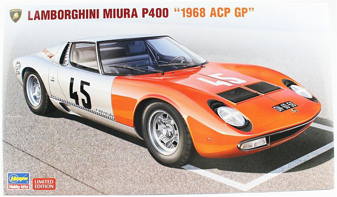 Hasegawa 20683 1/24 Ölçek, Lamborghini Miura P400 1968 ACP GP, (Limited Edition) Yarış Aracı Plastik Model Kiti