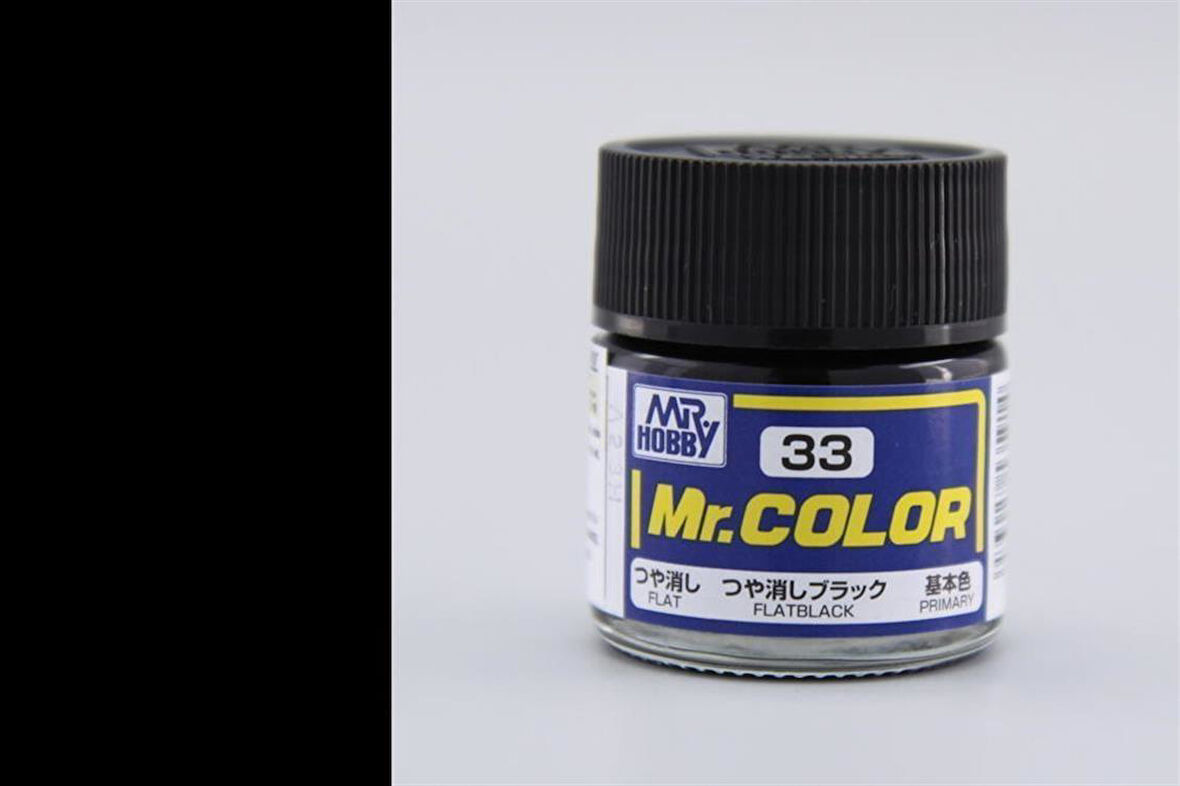 Mr.Hobby C-033 10 ml. Flat Black, Mr.Color Serisi Model Boyası