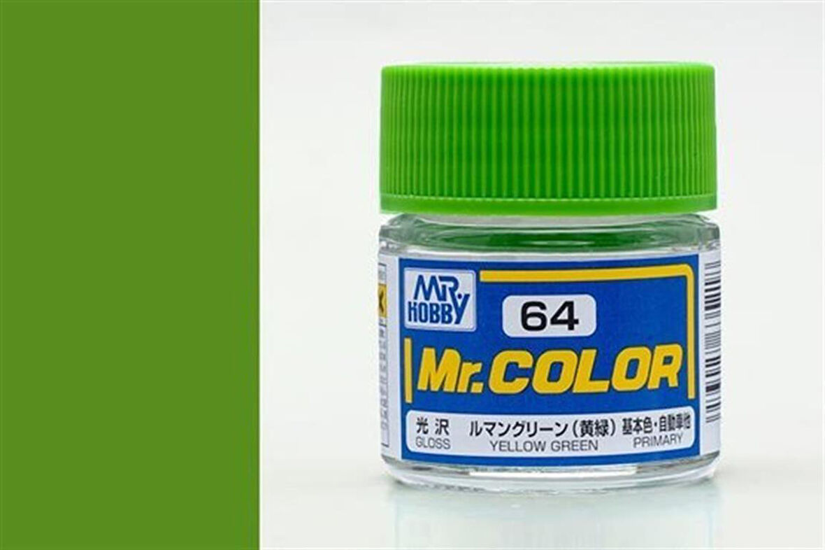 Mr.Hobby C-064 10 ml. Yellow Green, Mr.Color Serisi Model Boyası