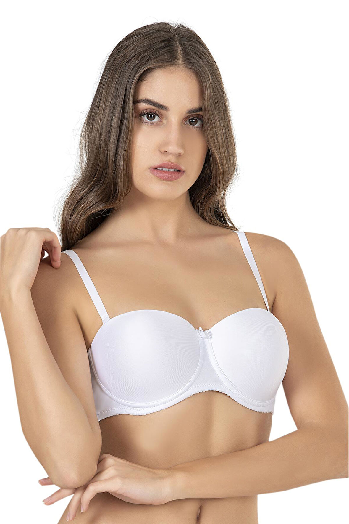  Mikro Dolgulu Straplez Sütyen Beyaz | Nbb 3520