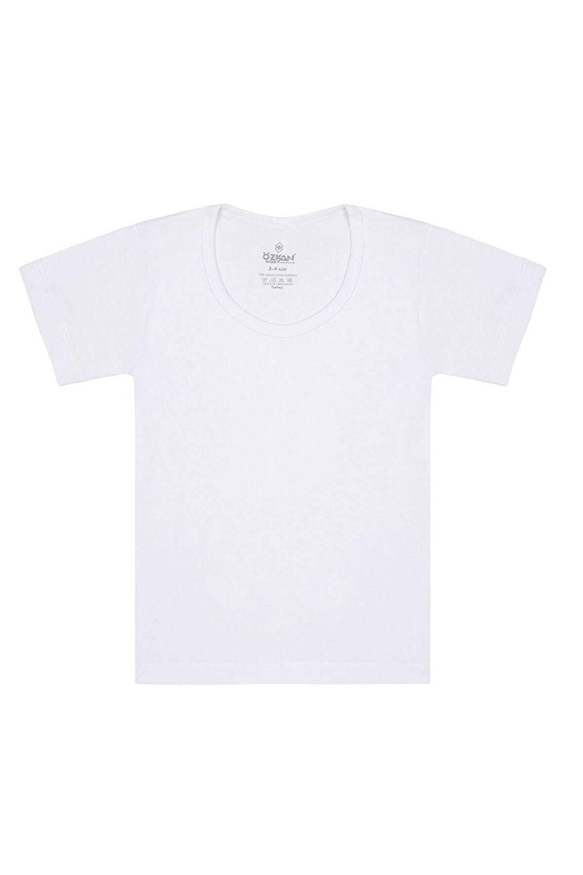 Erkek Çocuk %100 Pamuklu Ribana Kısa Kollu Geniş Yaka Atlet Fanila | K0803