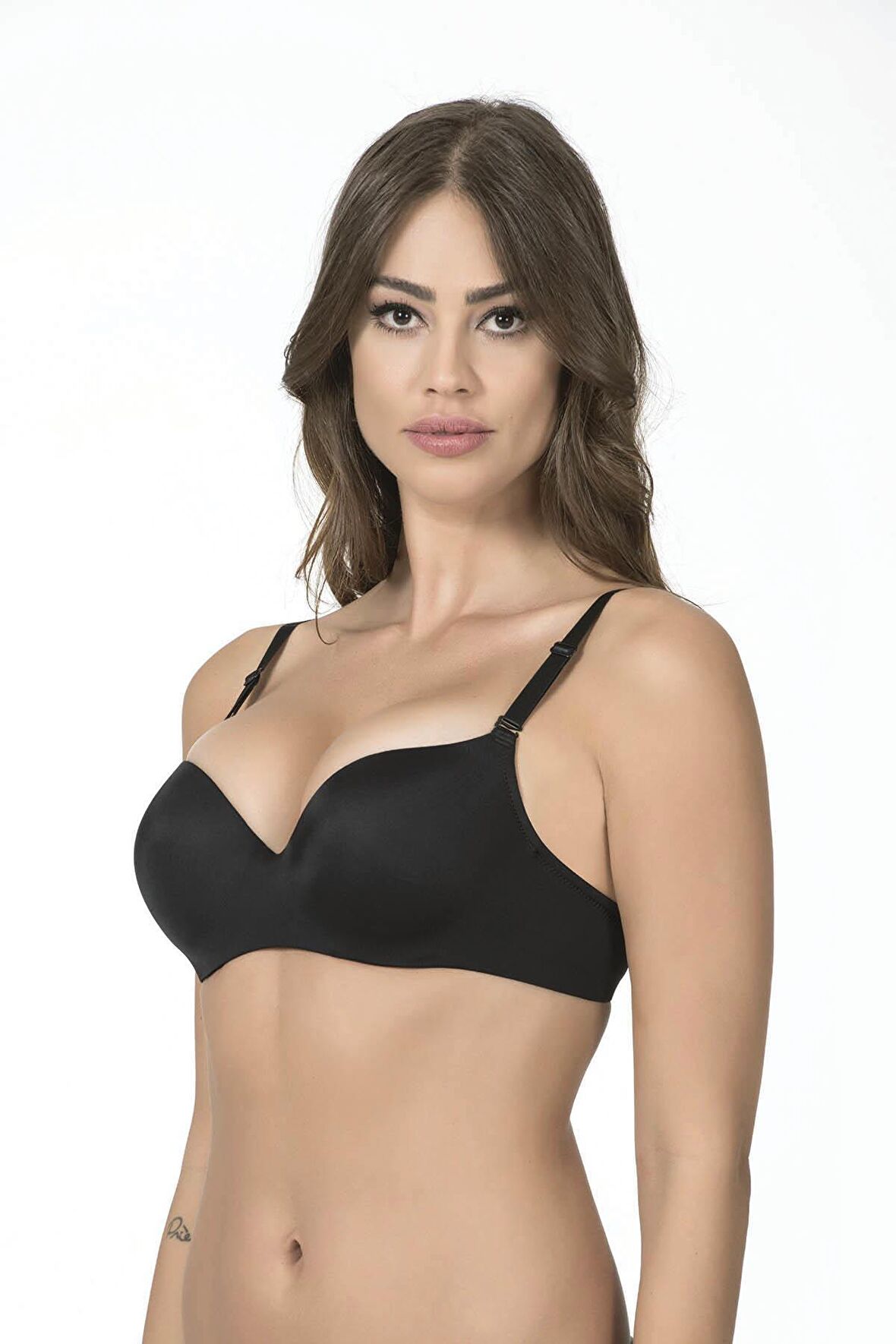 Kadın Dolgusuz Kulaklı Sütyen | Siyah 1108