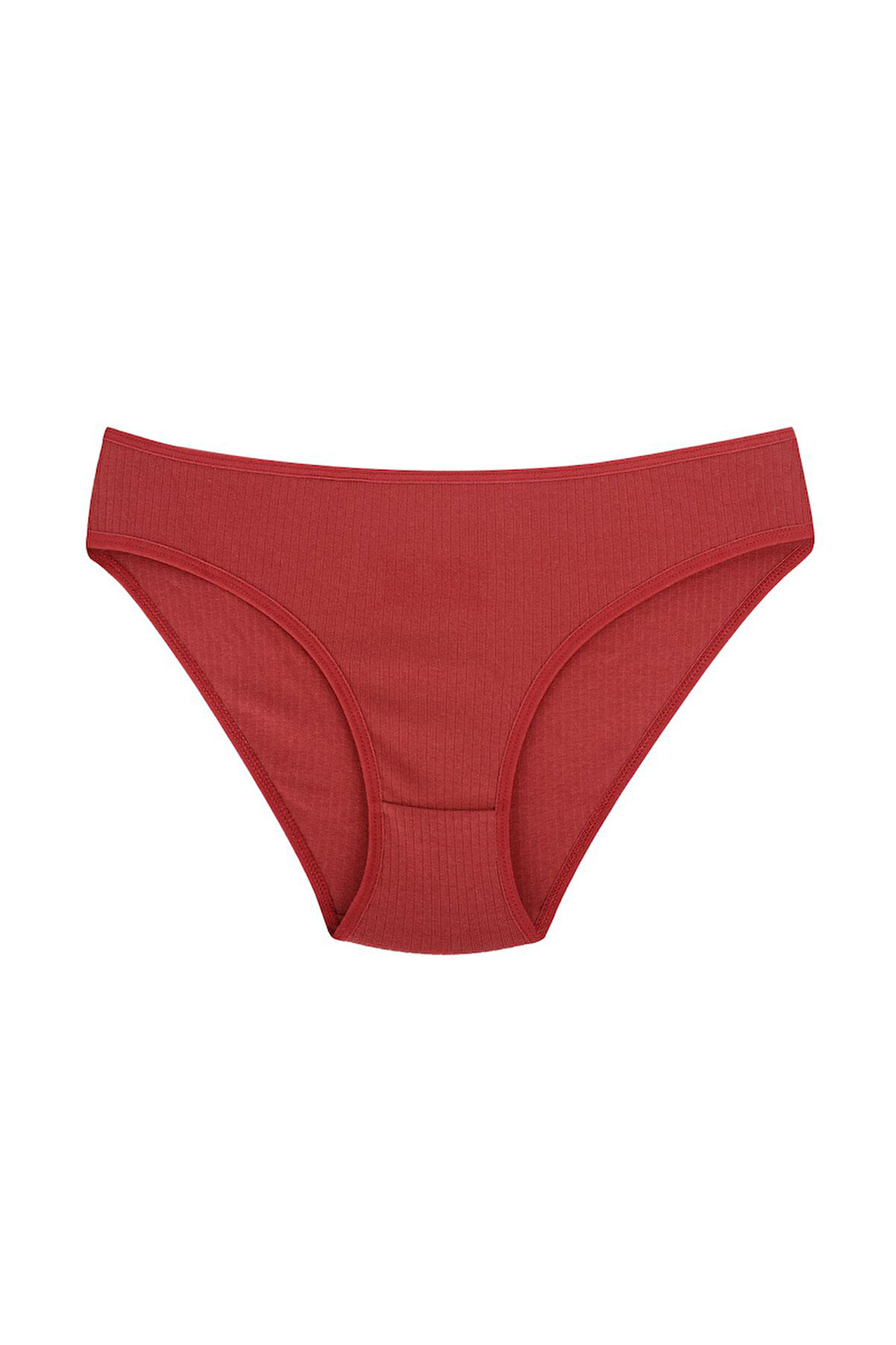 Fitilli Ribana Pamuklu Esnek Rahat Slip Bikini Külot | Bordo 26000