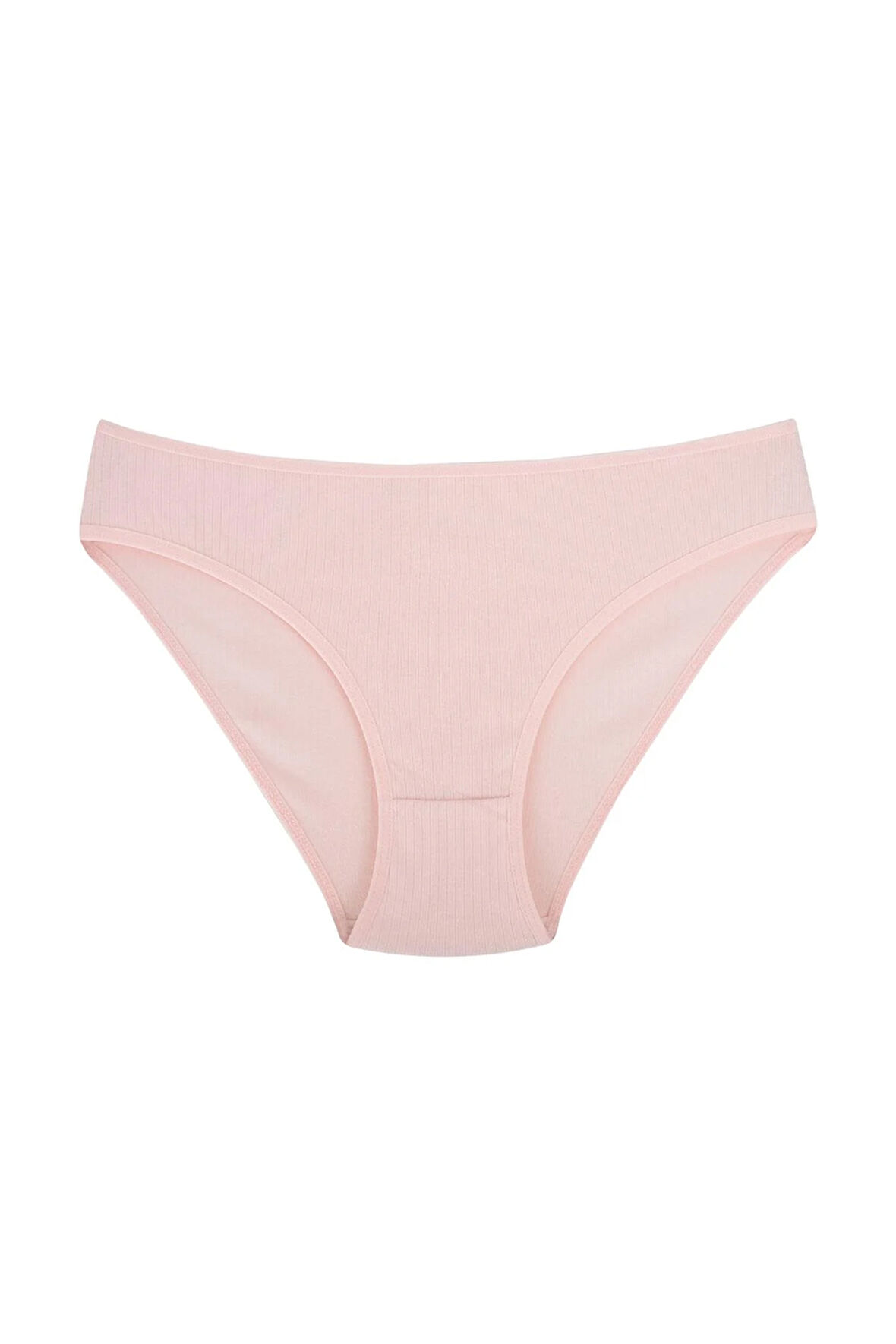 Fitilli Ribana Pamuklu Esnek Rahat Slip Bikini Külot | Toz Pembe 26000