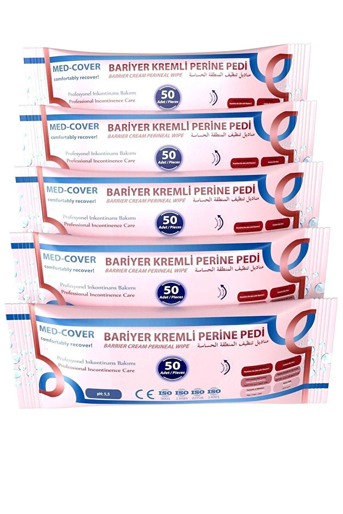 Bariyer Kremli Perine Bölgesi Temizleme Pedi/mendili 50'li - 5 Adet