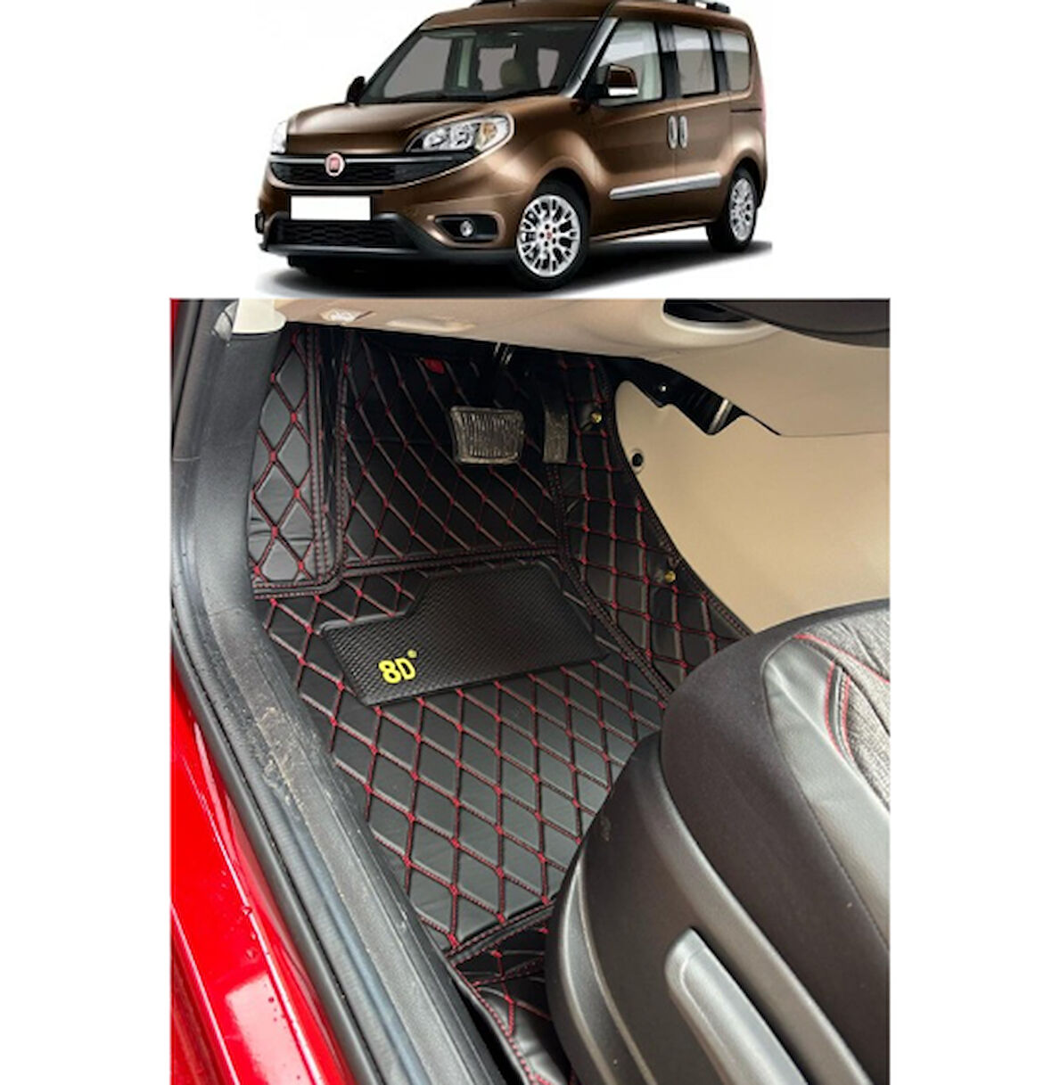 Fiat Doblo 2013-2020 Arası Araca Özel 8d Havuzlu Paspas Takımı
