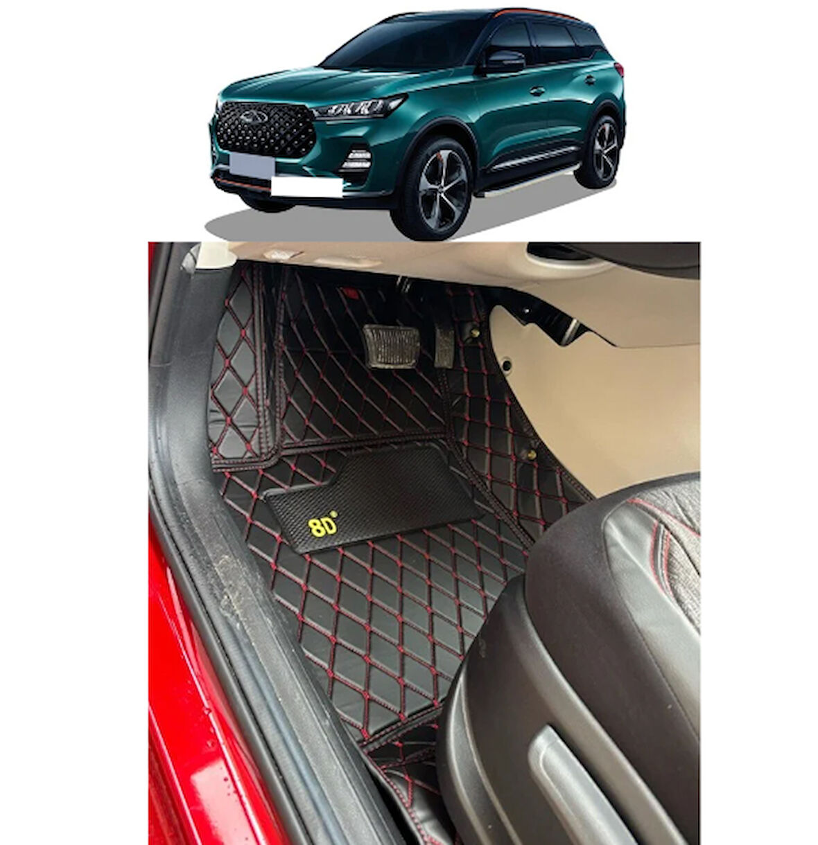 Chery Tiggo 7 Pro Max 2023 Sonrası Aracına Özel 8D Çift Katmanlı Havuzlu Paspas Takımı