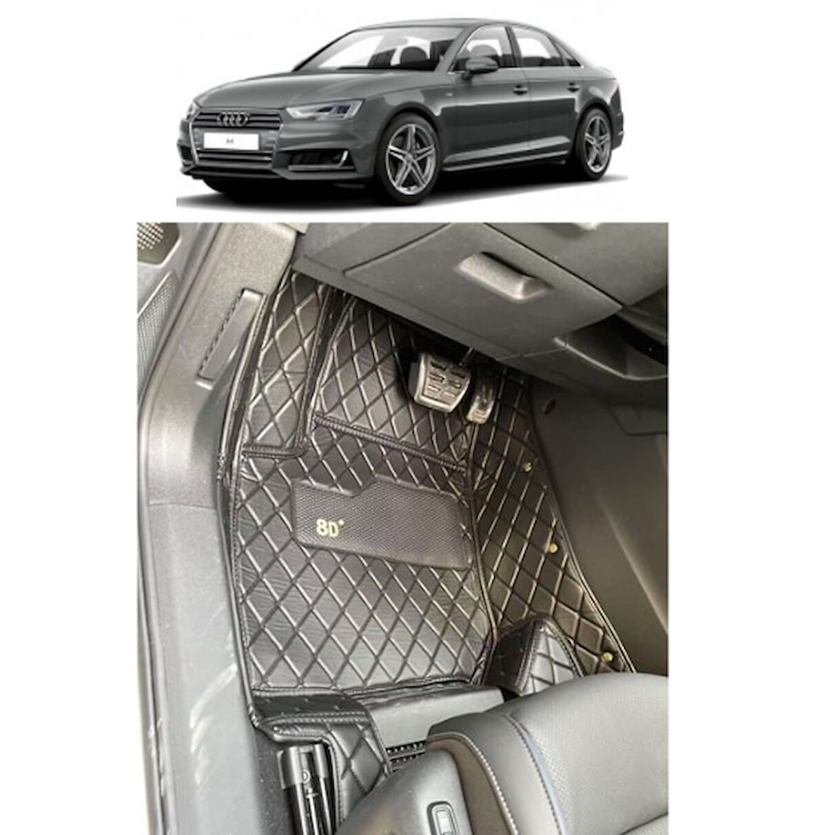 Audi A4 2016-2024 Arası Aracına Özel 8d Tek Katmanlı Havuzlu Paspas Takımı