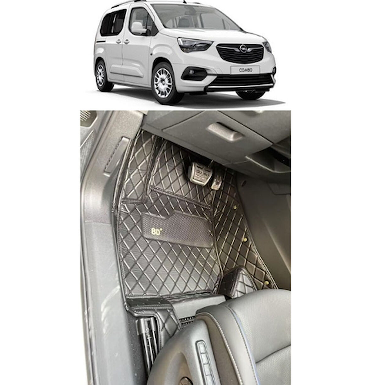 Opel Combo 2019-2025 Arası Aracına Özel 8d Tek Katmanlı Havuzlu Paspas Takımı 