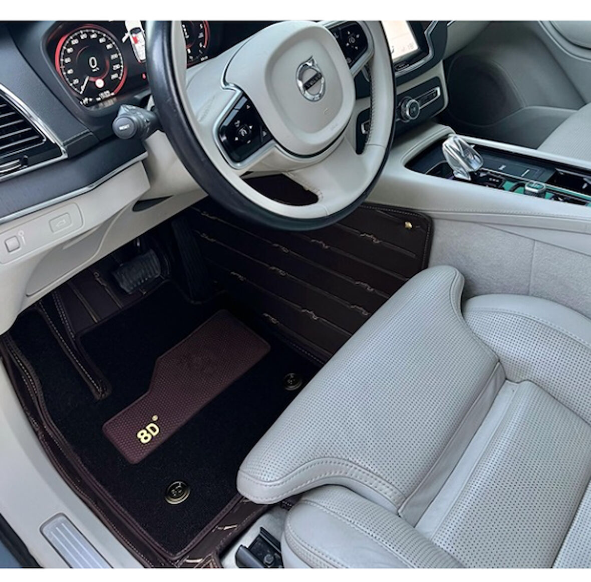 Volvo Xc90 2015-2024 Arası 5 Kişilik Aracına Özel 8d Çift Katmanlı Havuzlu Paspas Takımı (Kahverengi)
