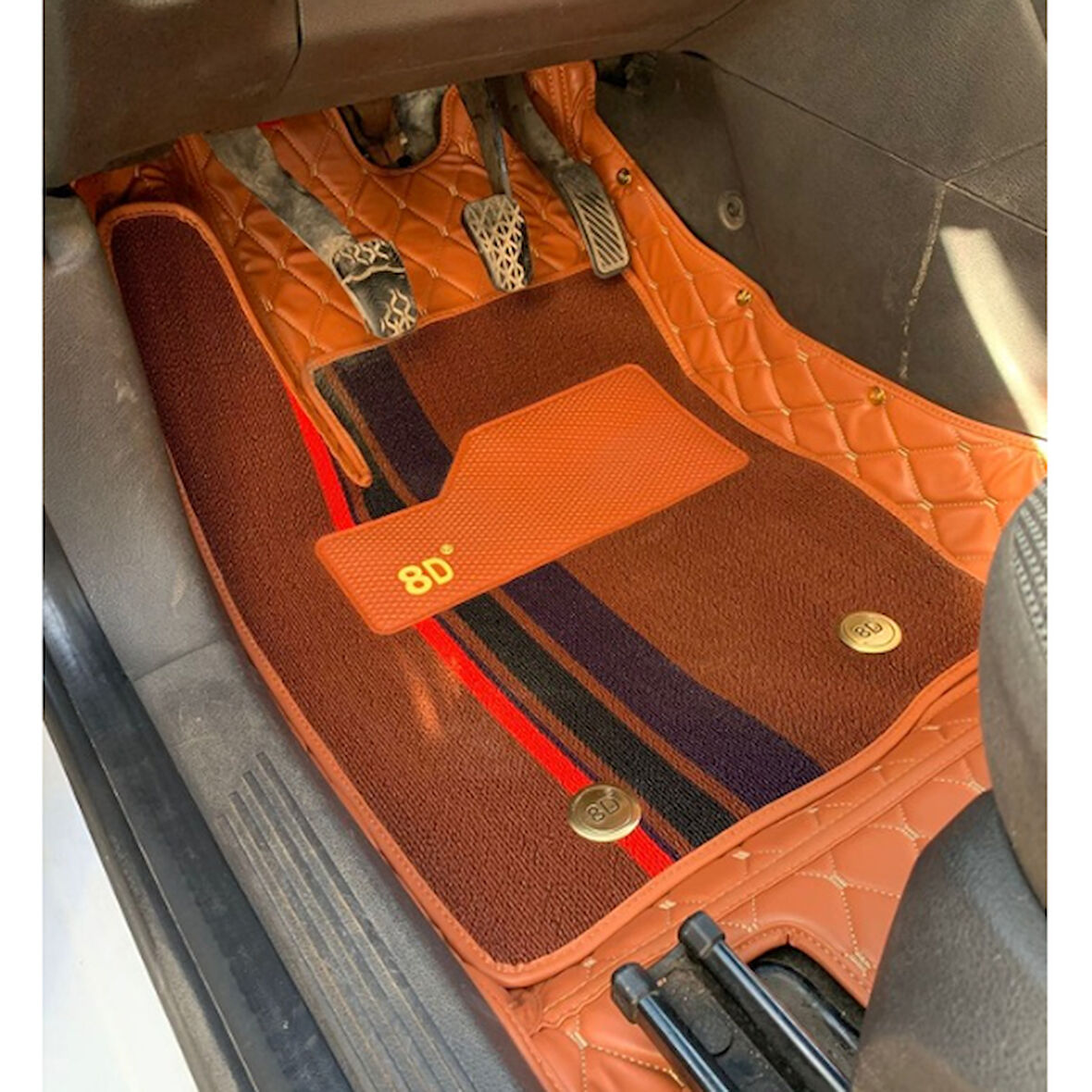 Ford Tourneo Courier 2015-2022 Aracına Özel 8d Çift Katmanlı Havuzlu Paspas Takımı (Kahverengi)