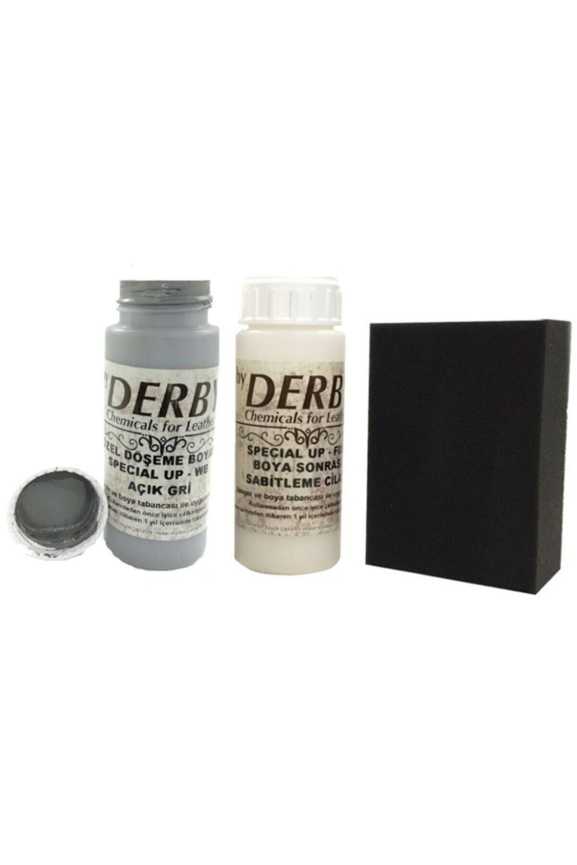 Deri Boyama Ve Bakım Seti 100 ml 2'li Set-açık Gri